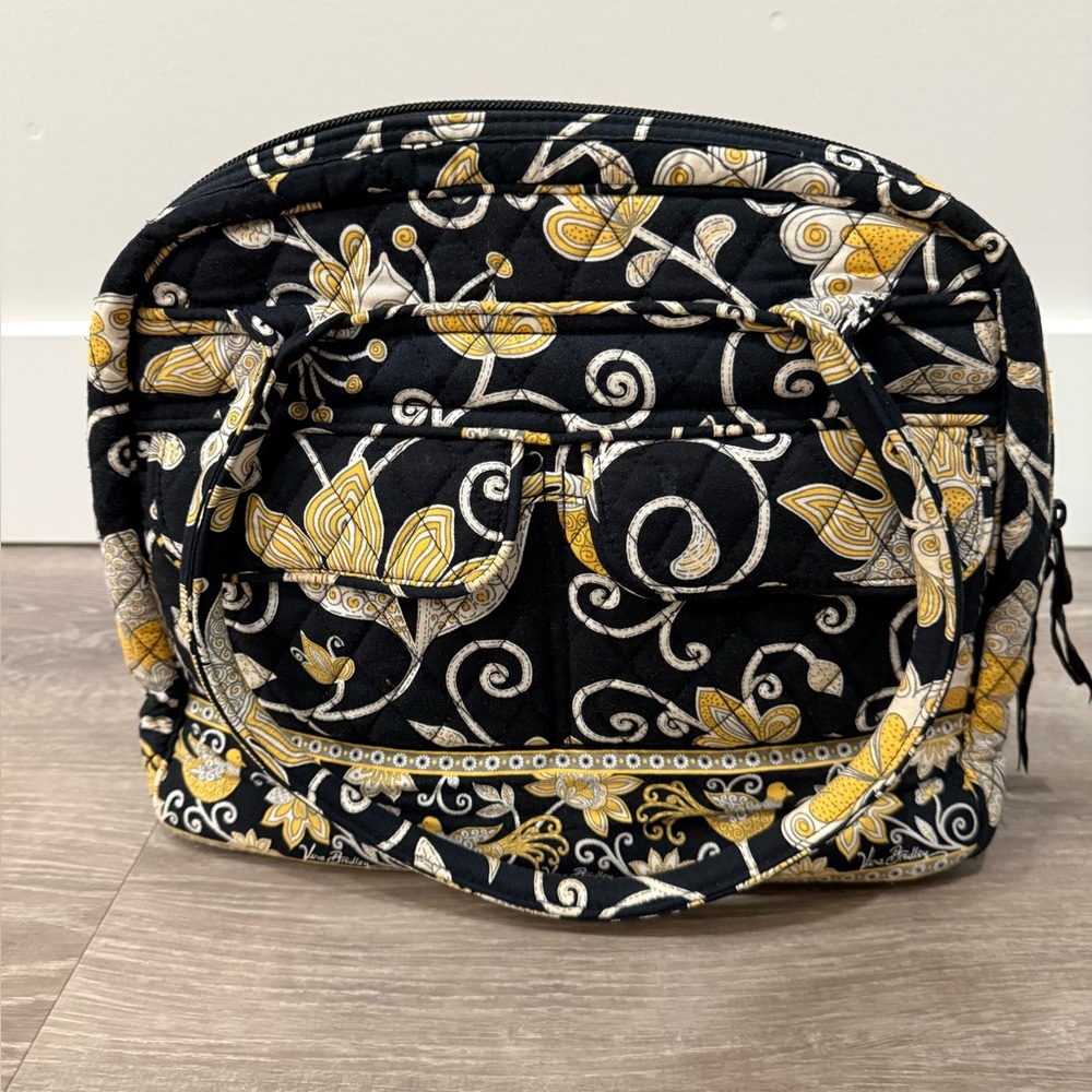 Vera Bradley “Yellow Bird” Shoulder Bag and matching small cosmetic bag
